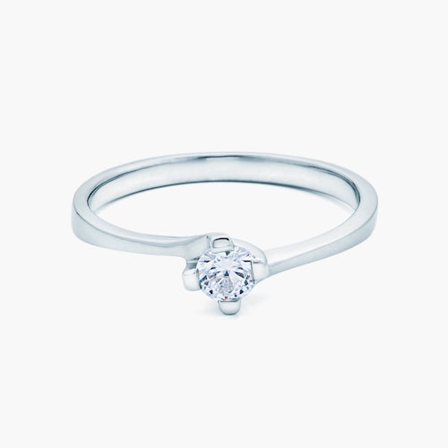 Pierścionek zaręczynowy SAVICKI: białe złoto, diament